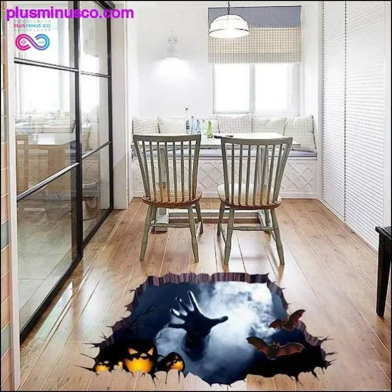 3D Broken Wall Stickers Halloween Decorations Pumpkin Wall