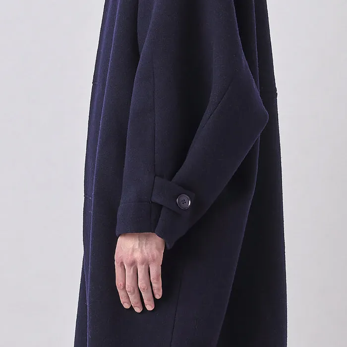 7115 By Szeki Woman Cuffed Wool Coat Navy