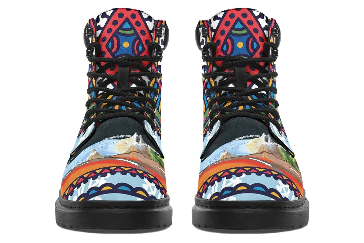 Abstract Tectonic Plates Classic Vibe Boots