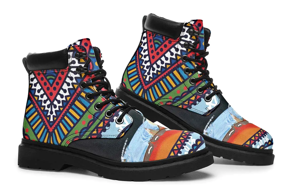 Abstract Tectonic Plates Classic Vibe Boots