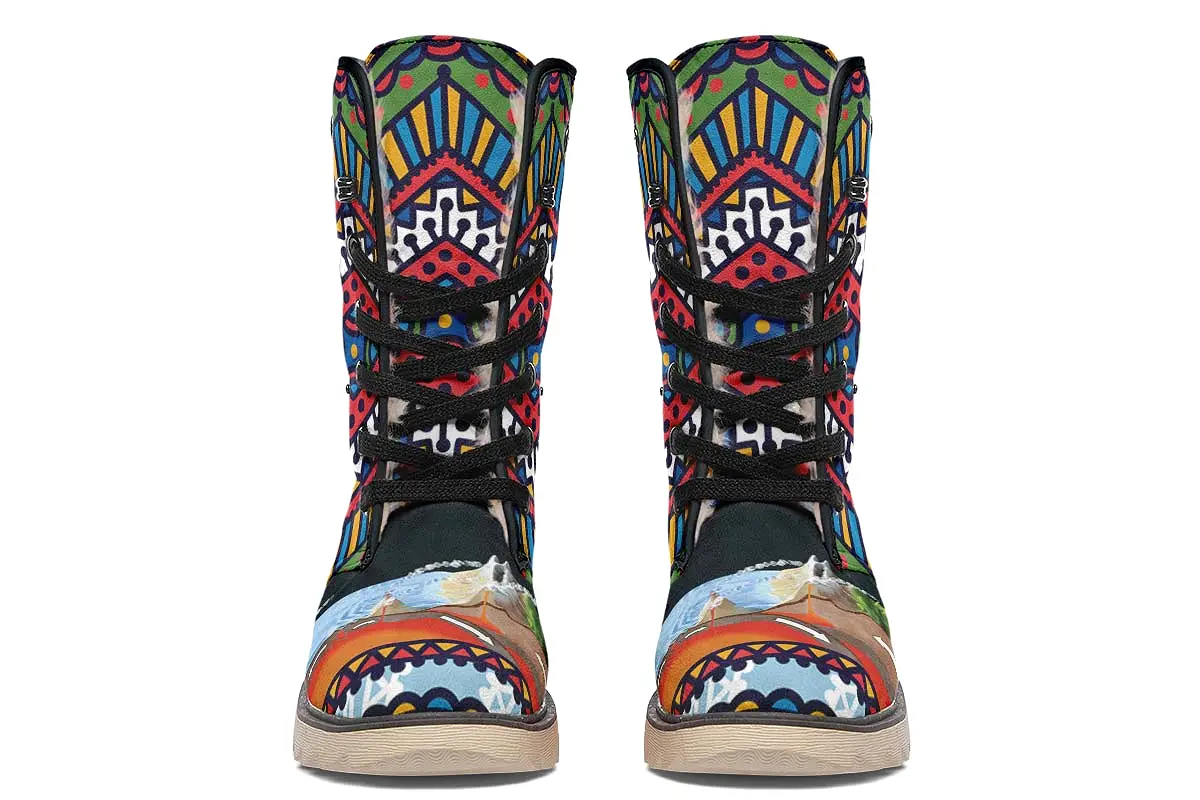 Abstract Tectonic Plates Polar Vibe Boots