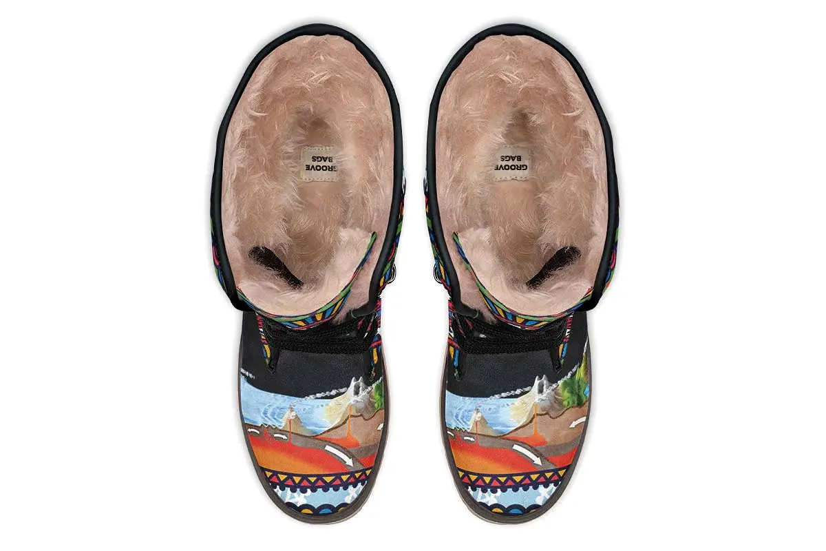 Abstract Tectonic Plates Polar Vibe Boots