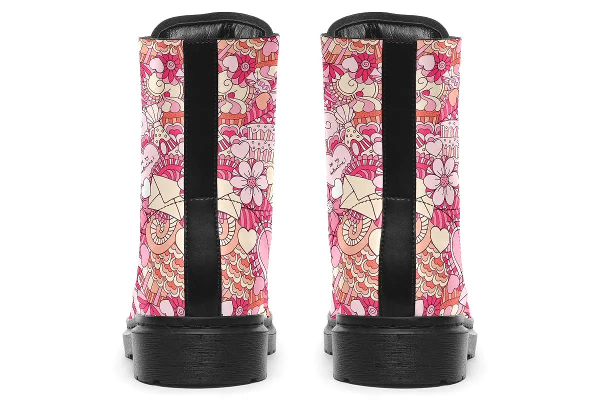 Abstract Valentines Day Boots