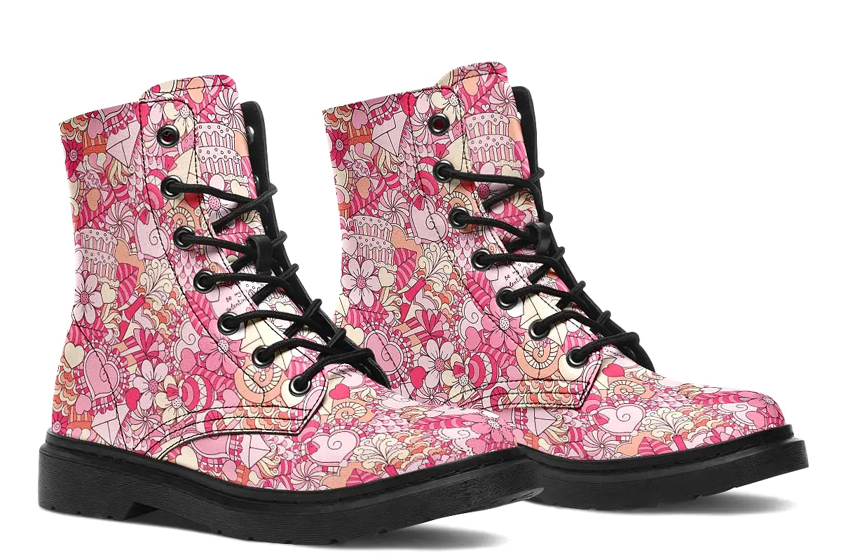 Abstract Valentines Day Boots