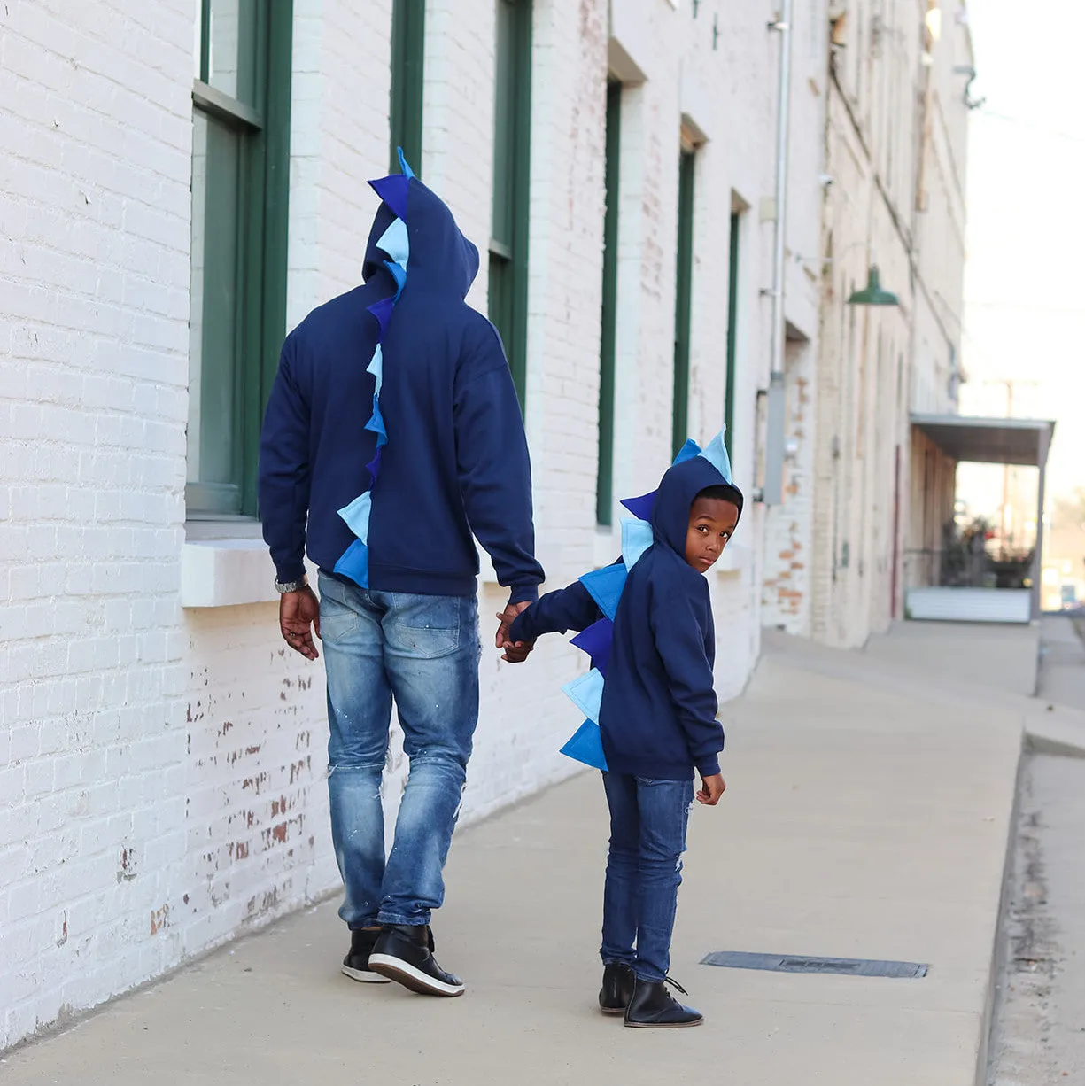 Adult Dinosaur Hoodie - Navy Ombre