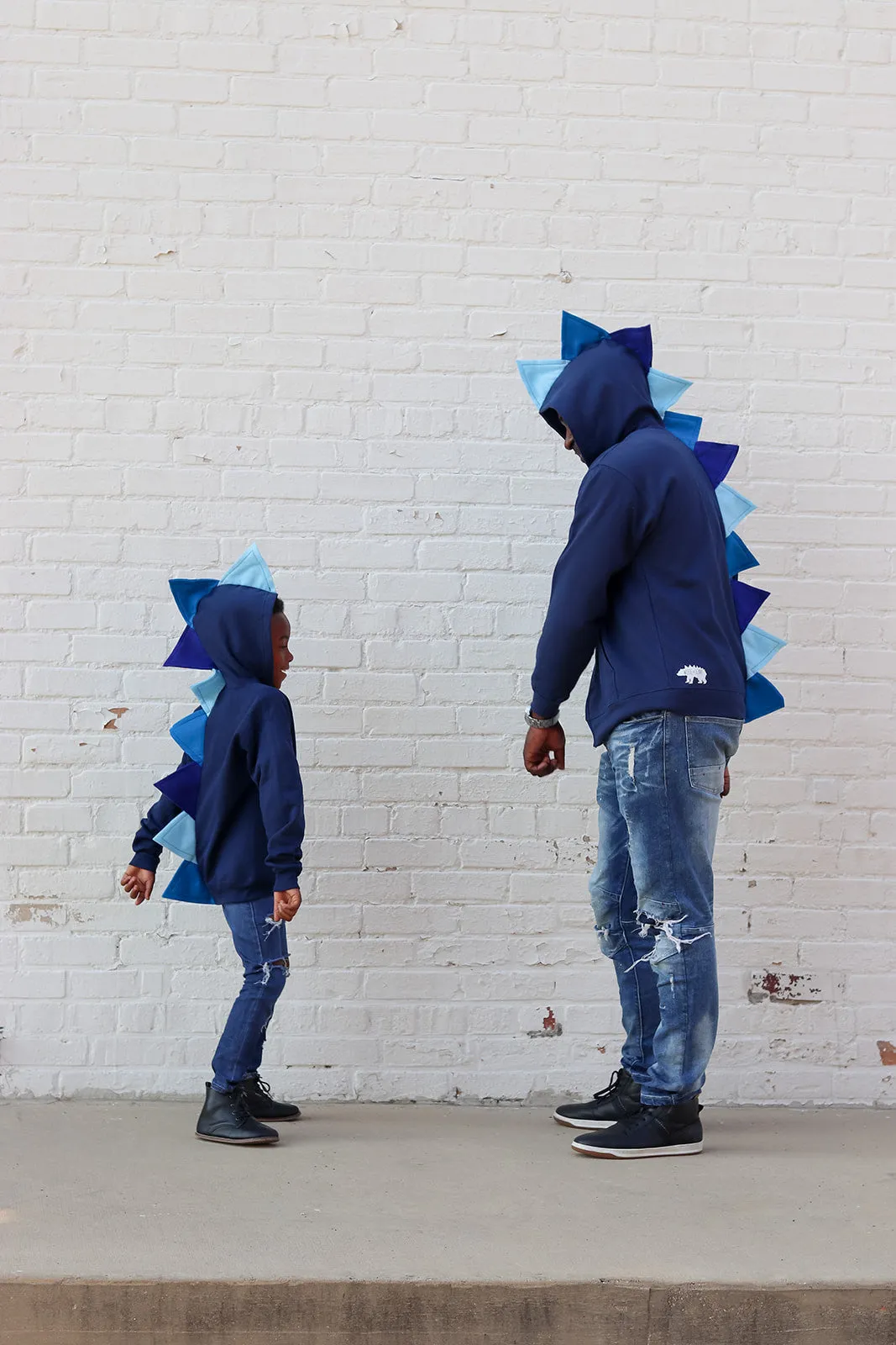 Adult Dinosaur Hoodie - Navy Ombre