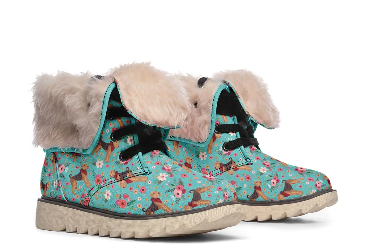 Airedale Terrier Flower Polar Vibe Boots