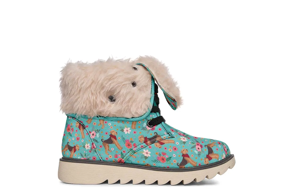 Airedale Terrier Flower Polar Vibe Boots