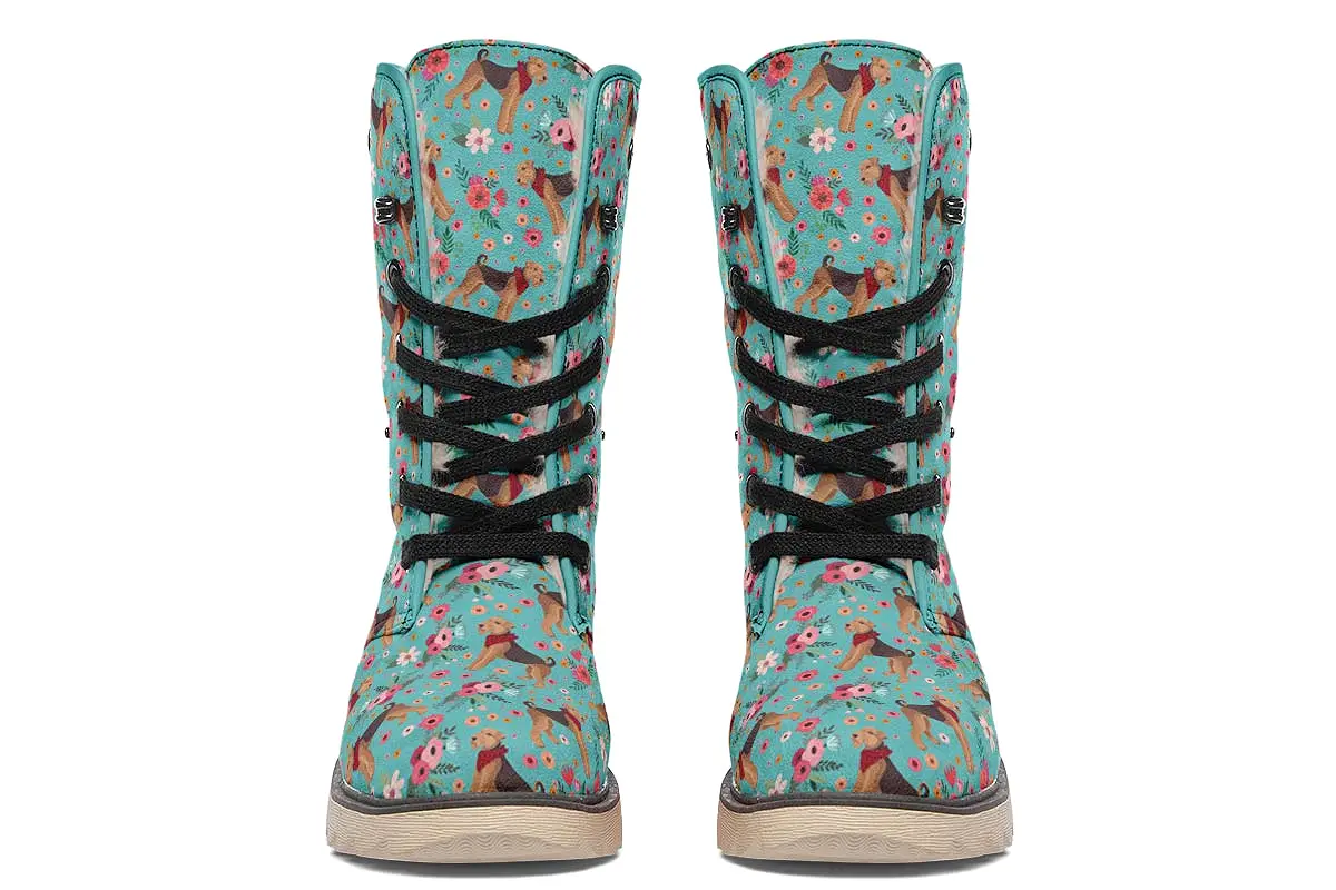 Airedale Terrier Flower Polar Vibe Boots