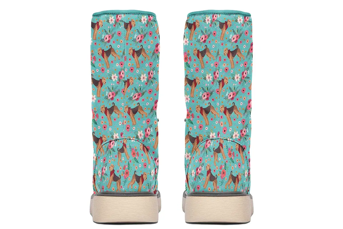 Airedale Terrier Flower Polar Vibe Boots