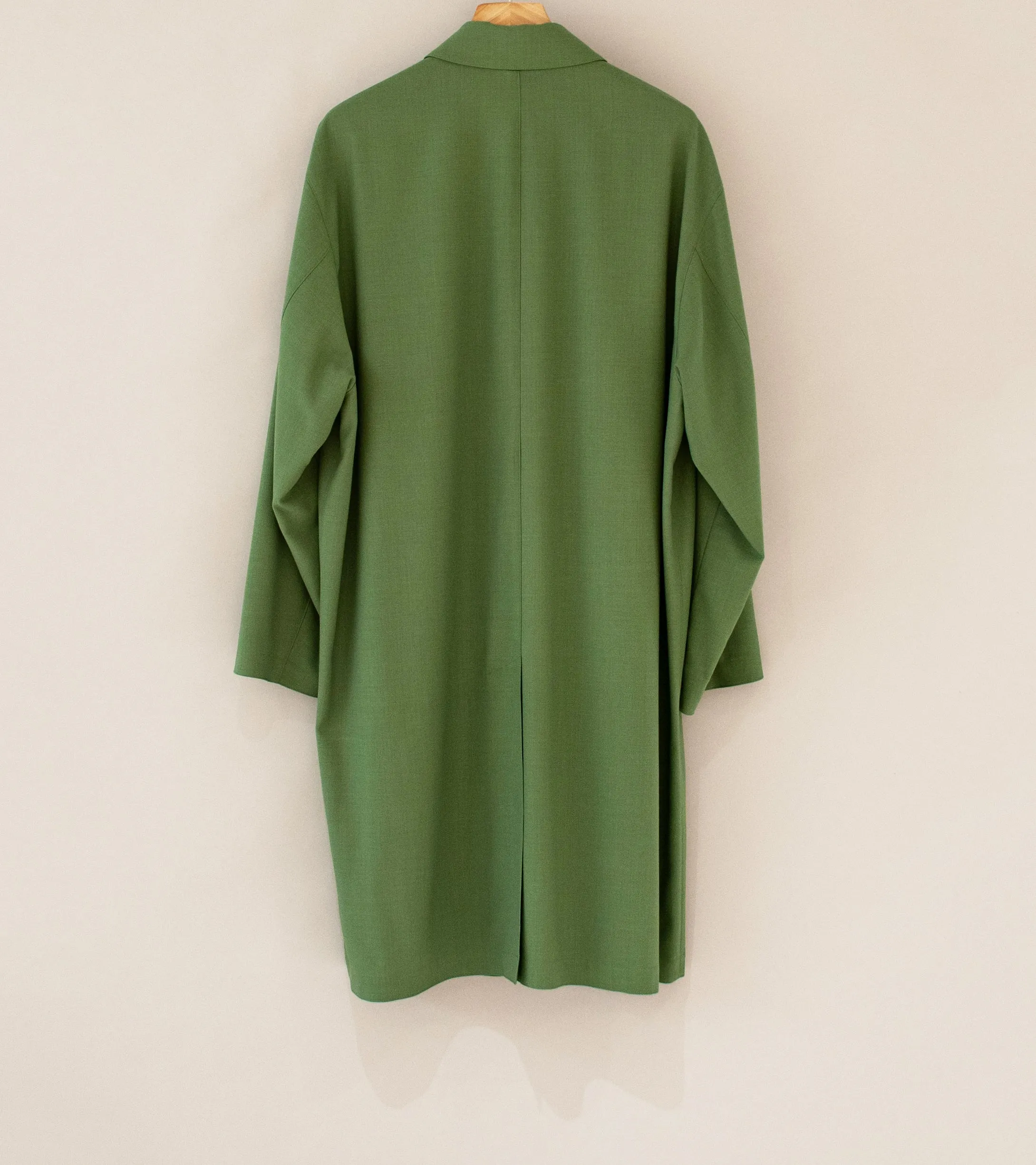 Auralee 'Hard Twist Wool Soutien Collar Coat' (Olive)