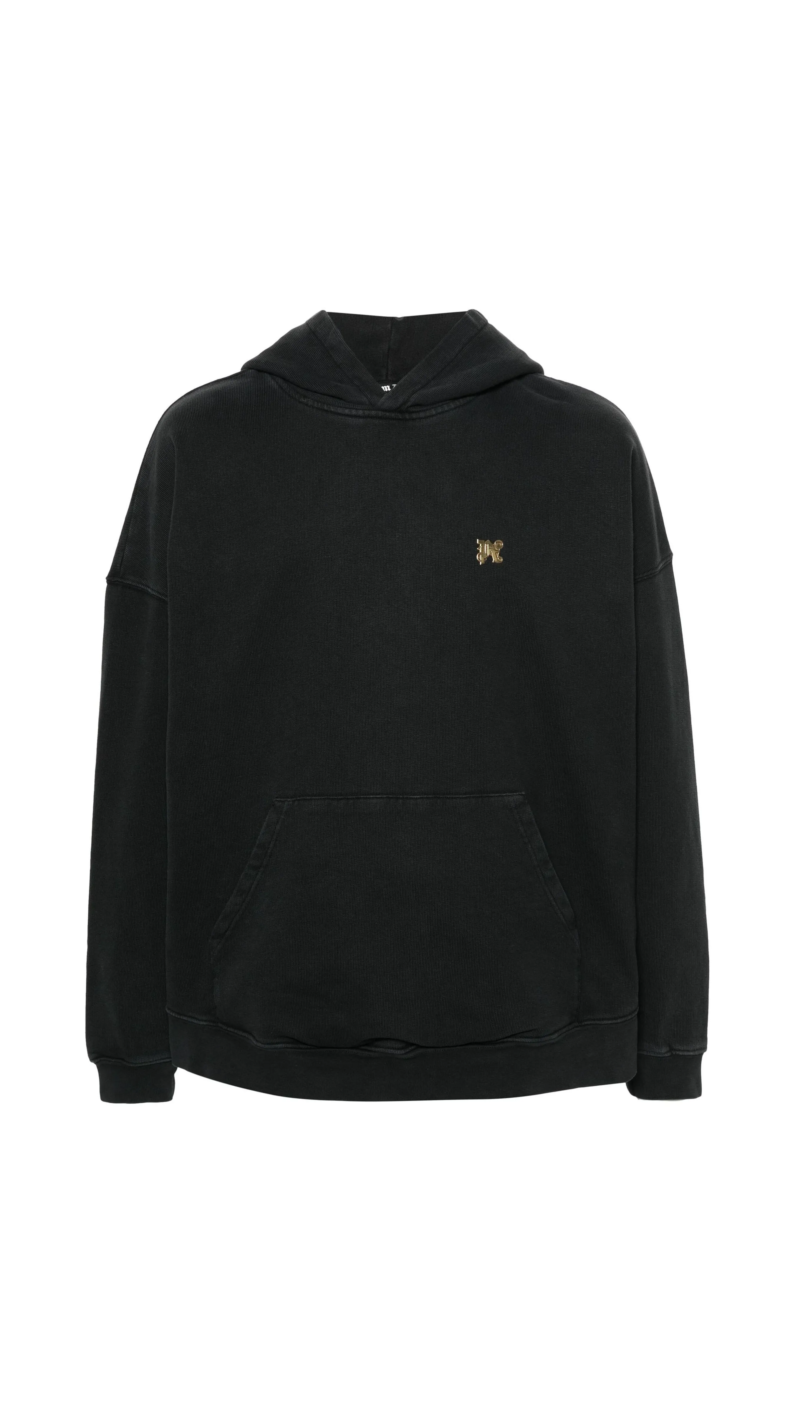 Back Burning Monogram Hoodie - Black