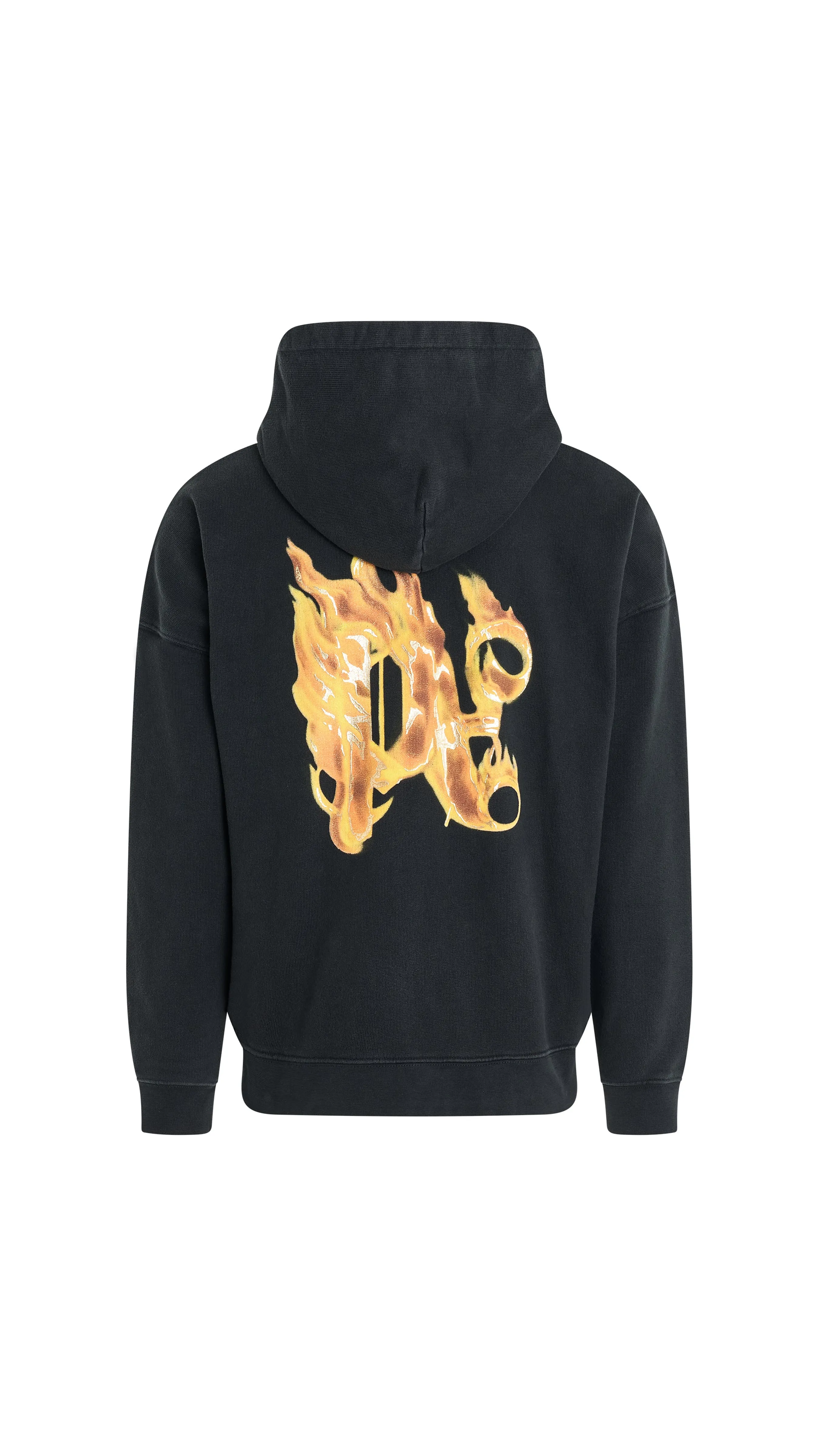 Back Burning Monogram Hoodie - Black