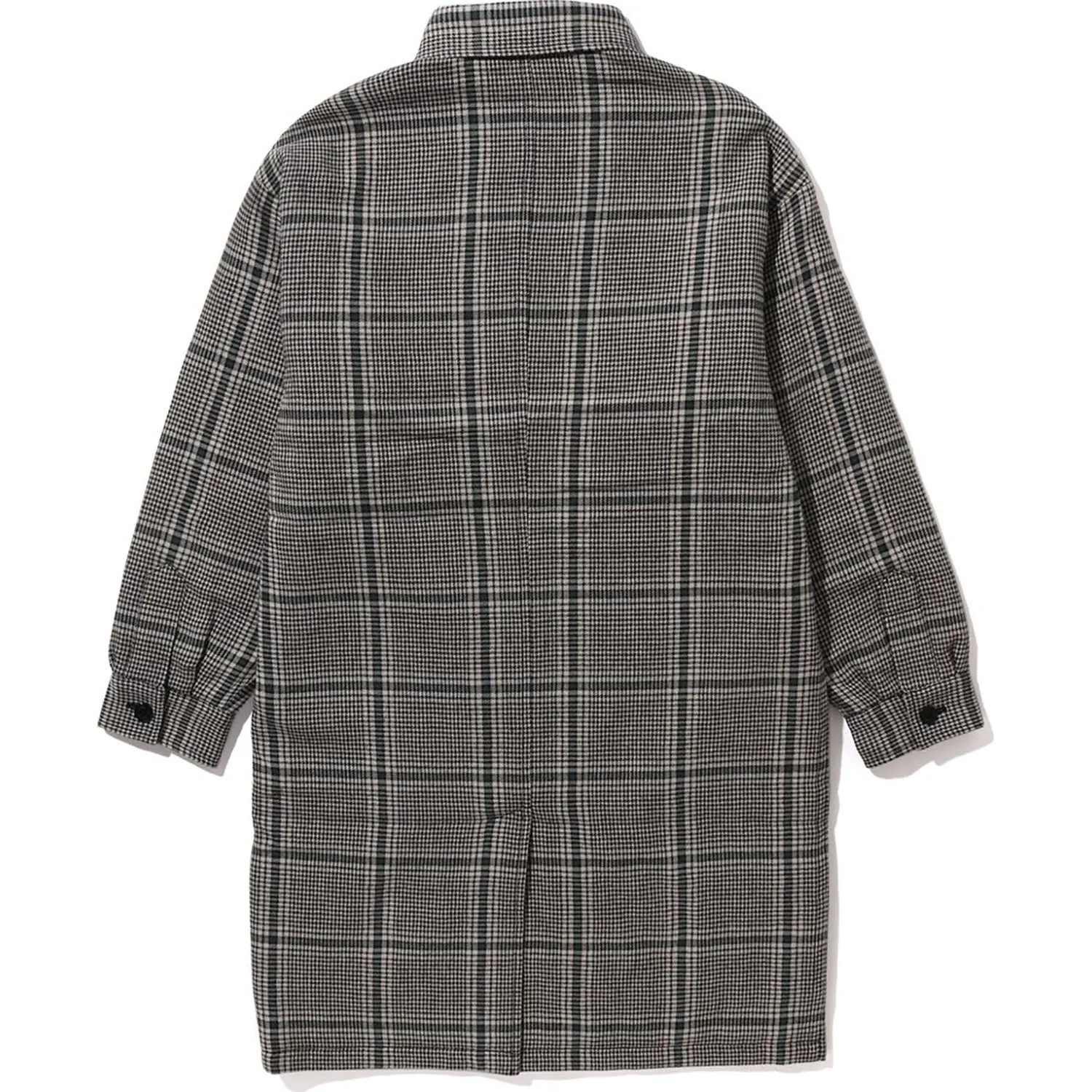 BAPE EMBROIDERY LOGO CHECK LONG SHIRT COAT LADIES