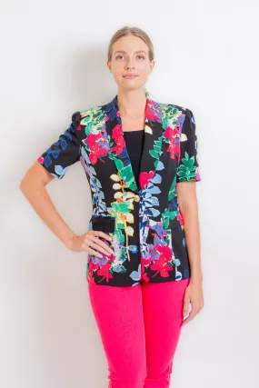 Black & Floral Blazer Jacket