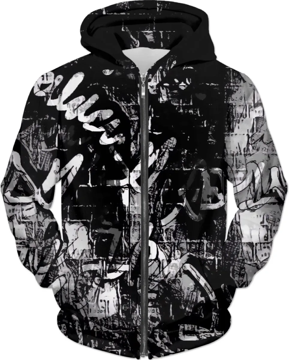 Black And White Graffiti Hoodie