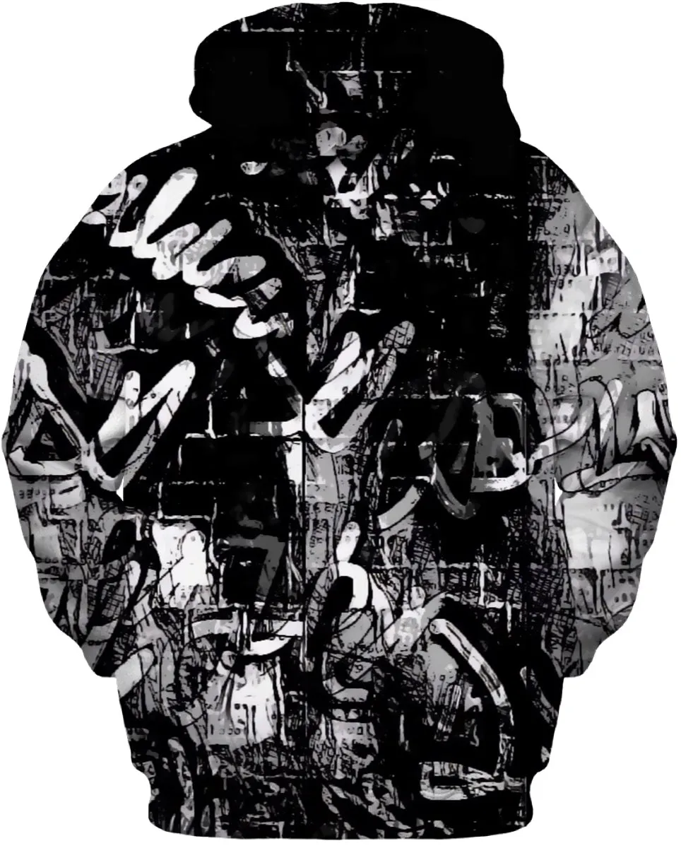 Black And White Graffiti Hoodie