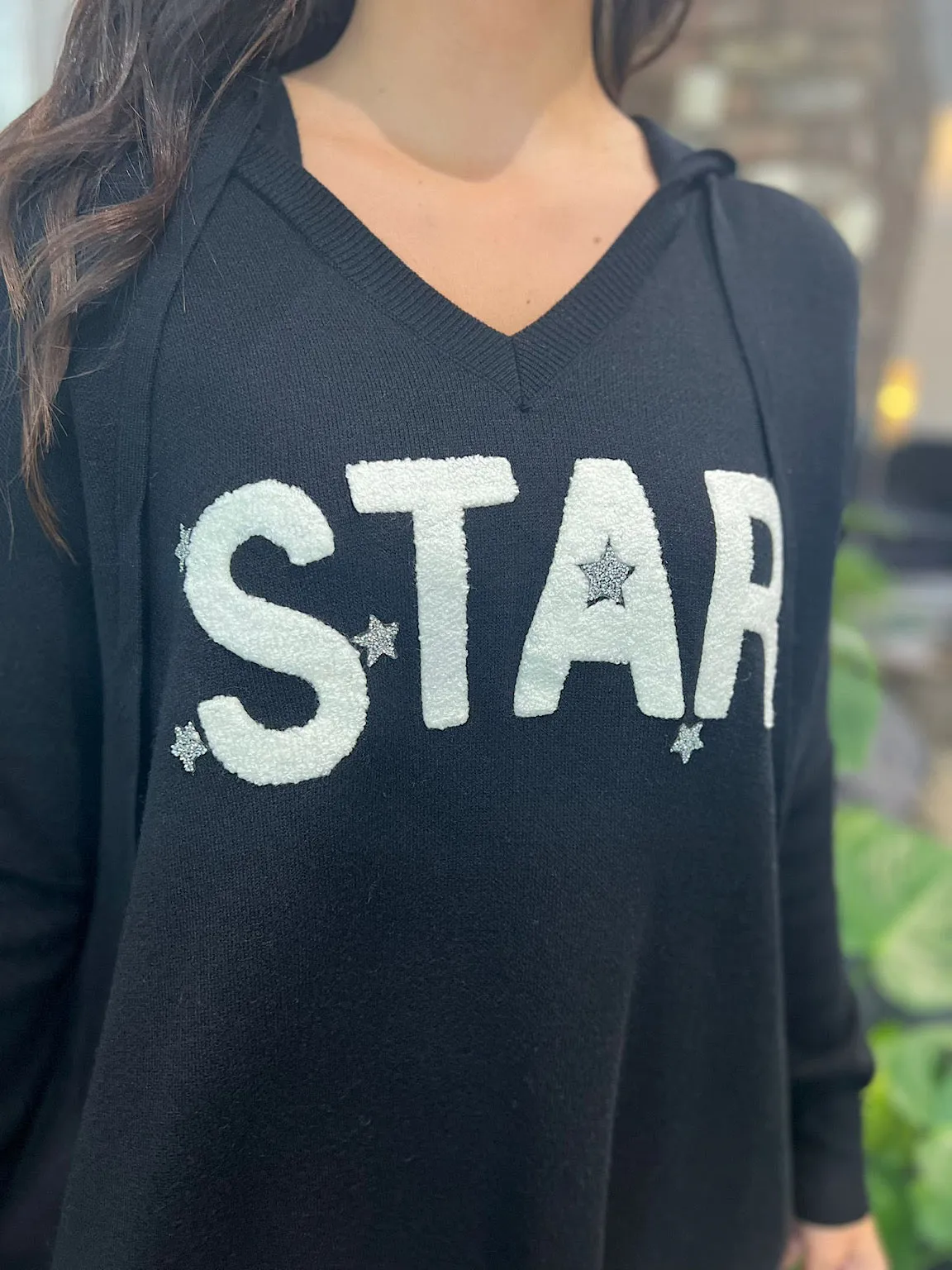 Black Star Knitted Hoodie Etta