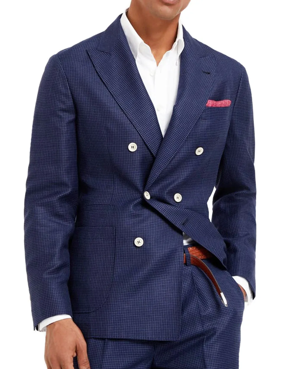 Blue Houndstooth Suit Jacket