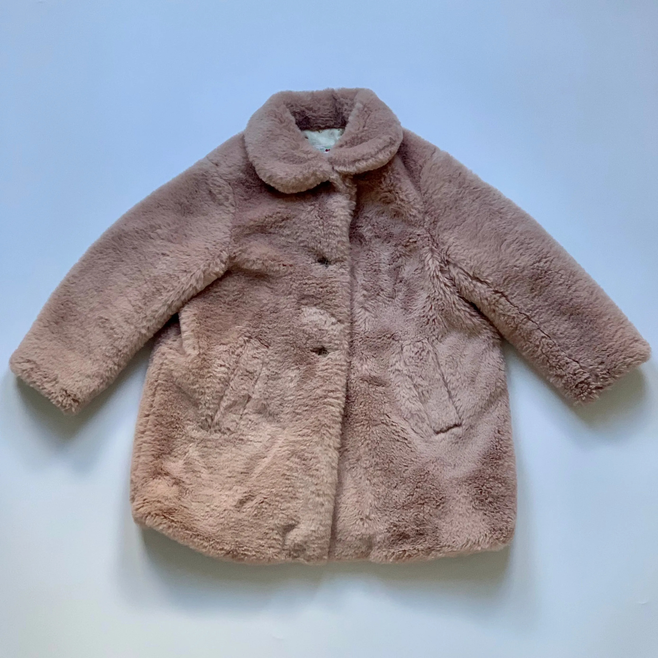 Bonpoint Dusty Pink Faux Fur Coat: 4 Years