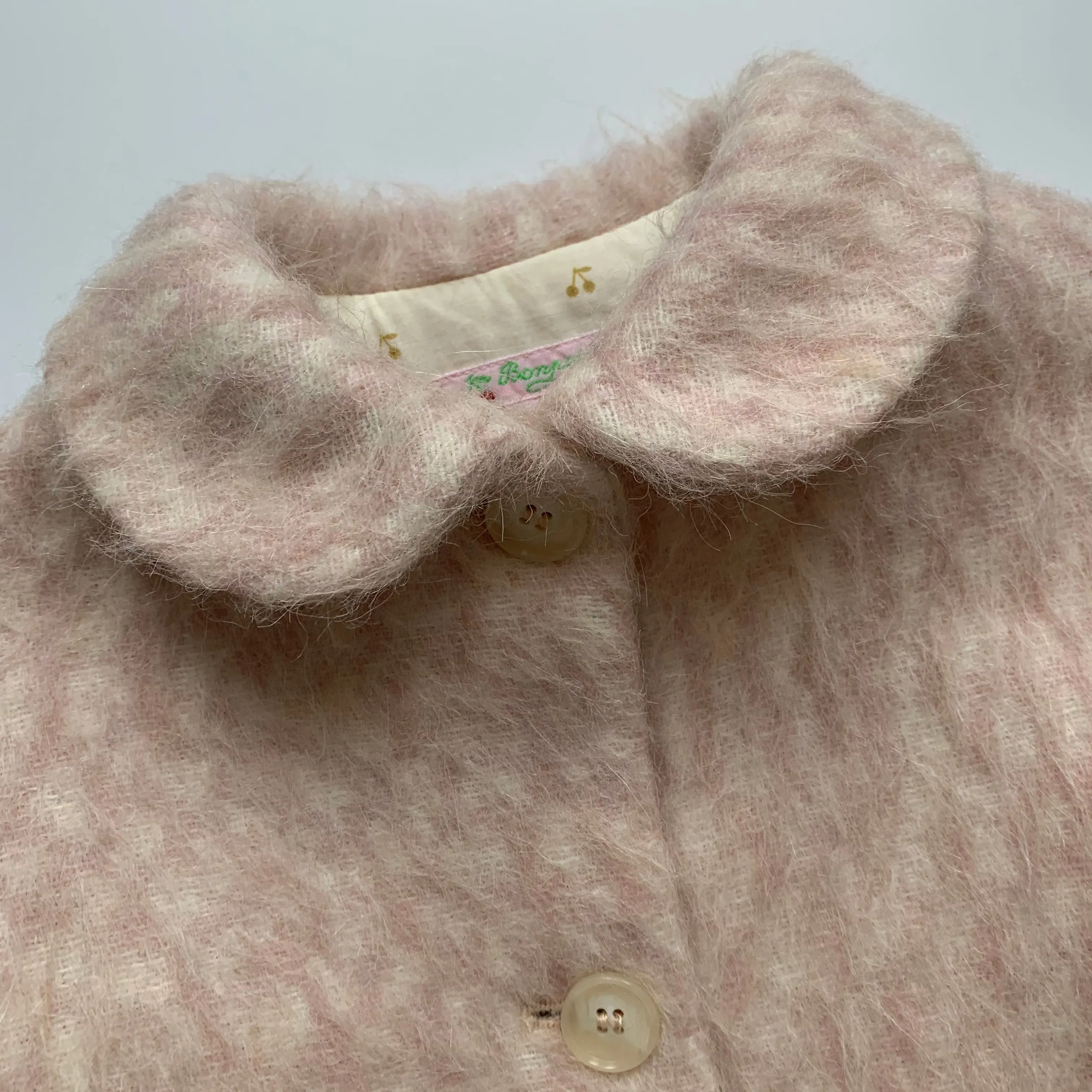 Bonpoint Pink And White Wool Coat: 6 Years