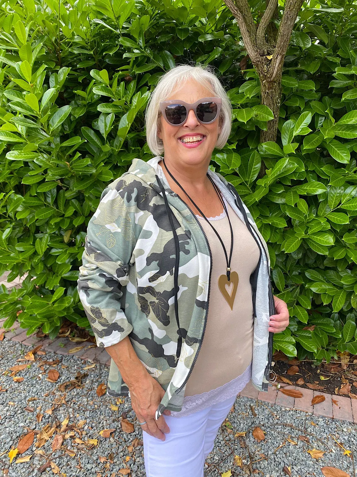 Camo Metallic Leaf Hoodie Hannah