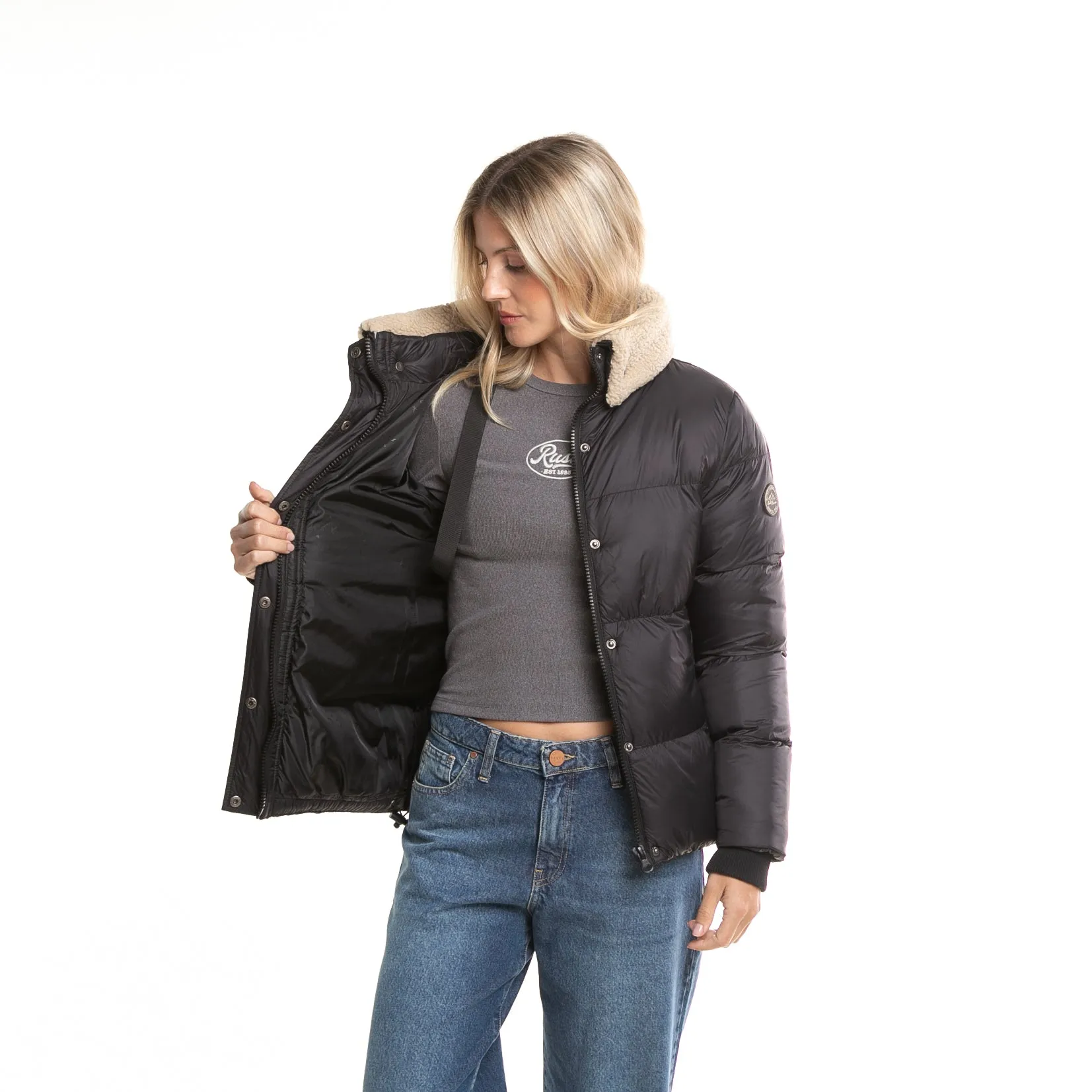 Campera Abrigo Rusty Tender Puffer Coat Ld* Black