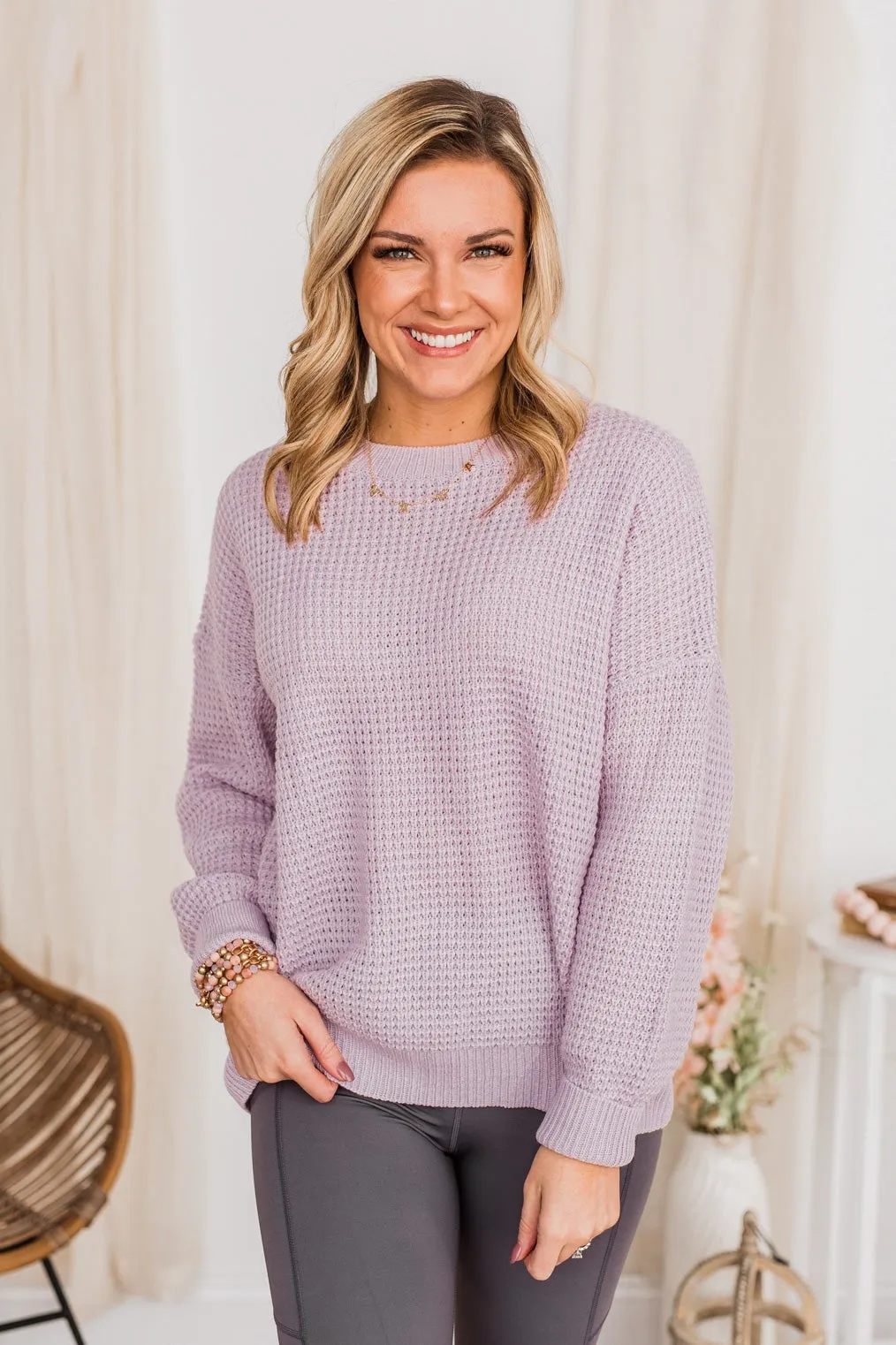 Captivating In Color Knit Sweater- Lilac