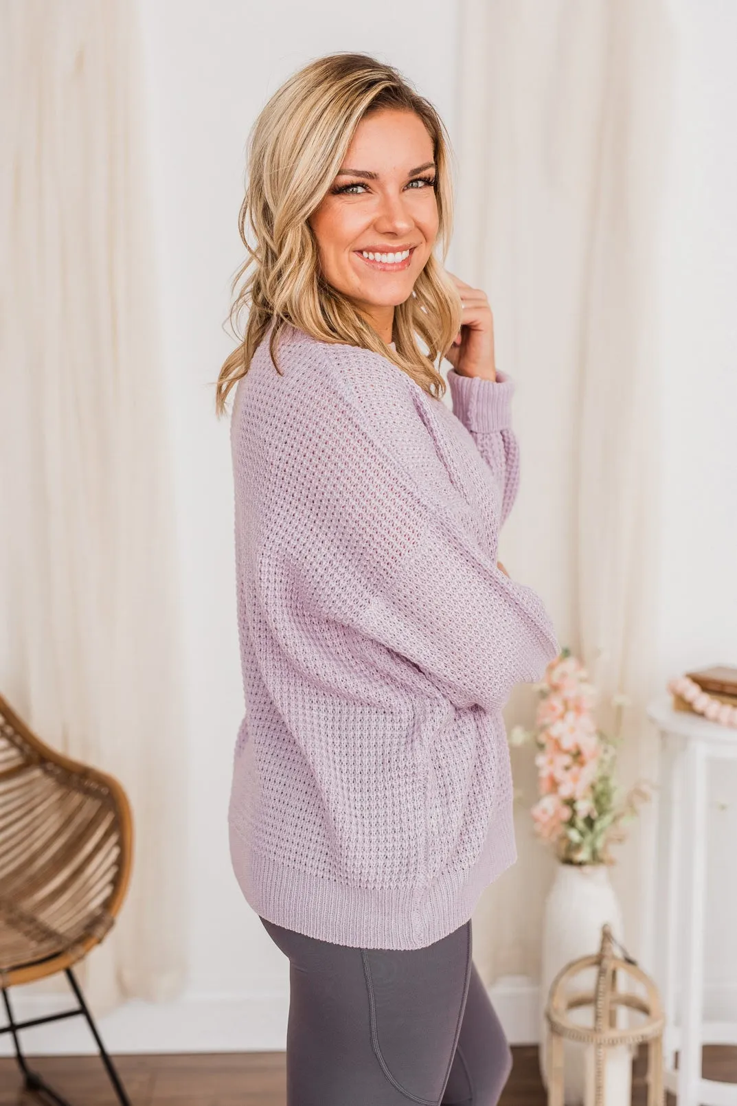 Captivating In Color Knit Sweater- Lilac