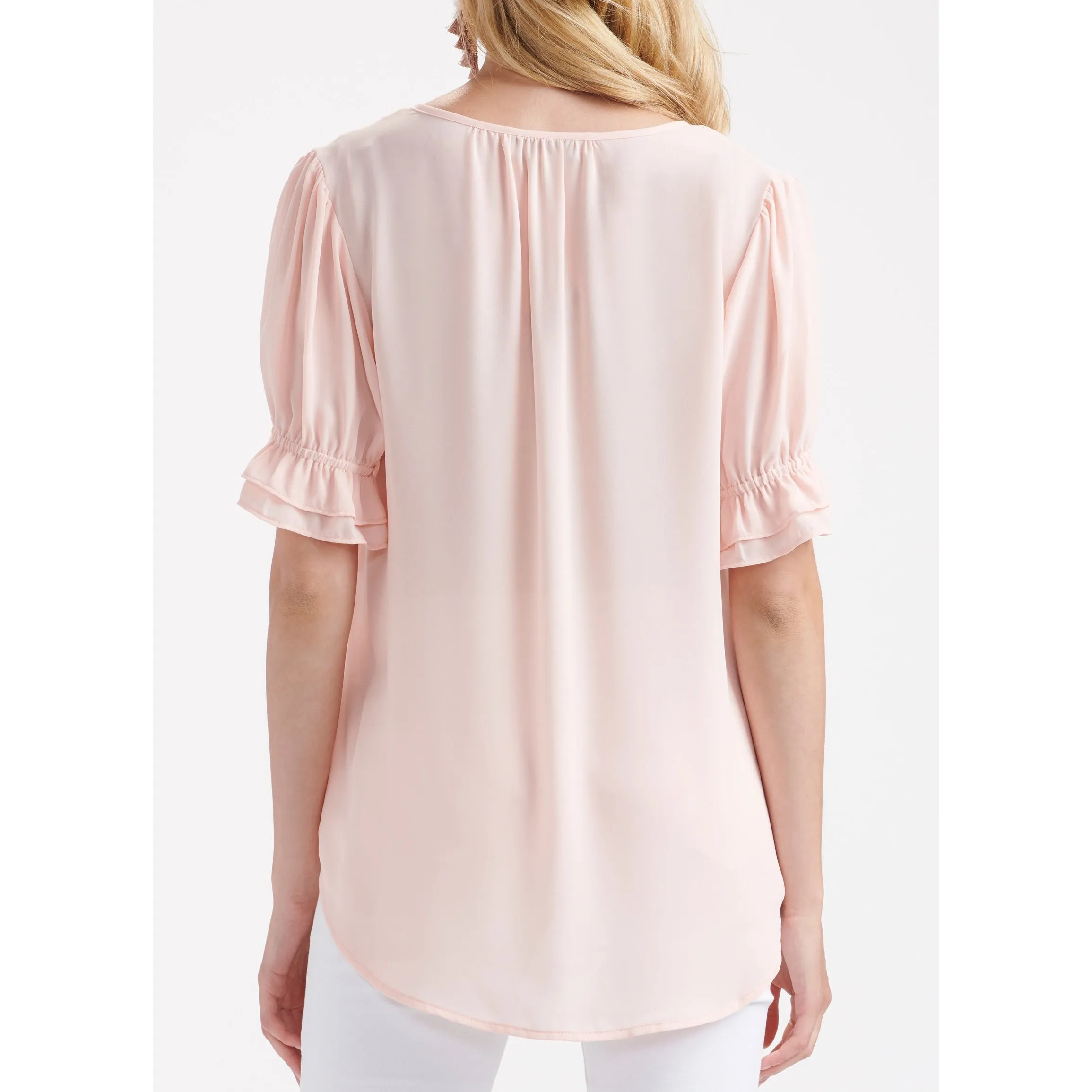 Charlie Paige V-neck Top with Ruffle Sleeve