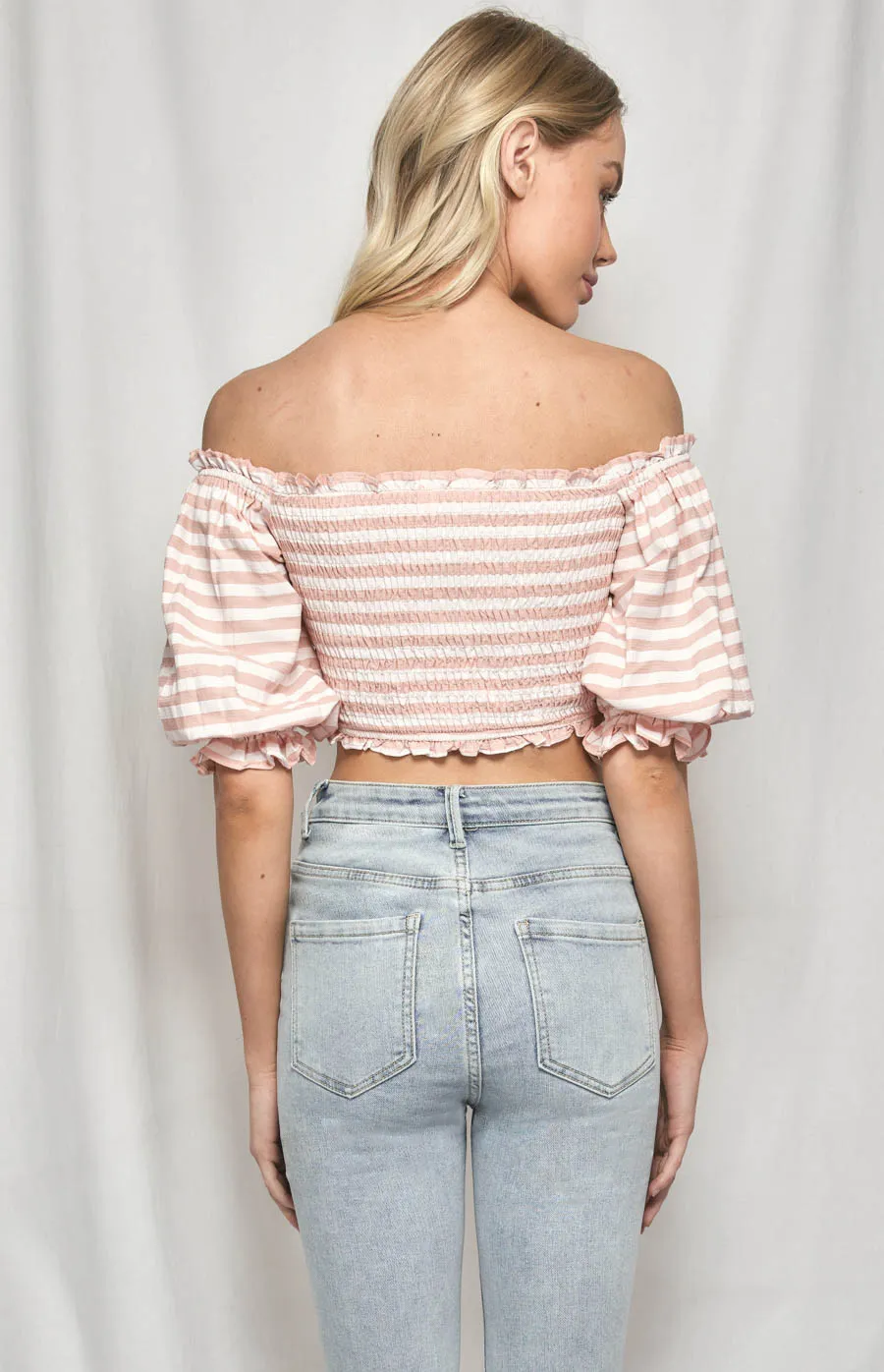 Checked Off the shoulder Top (WTO361B) 