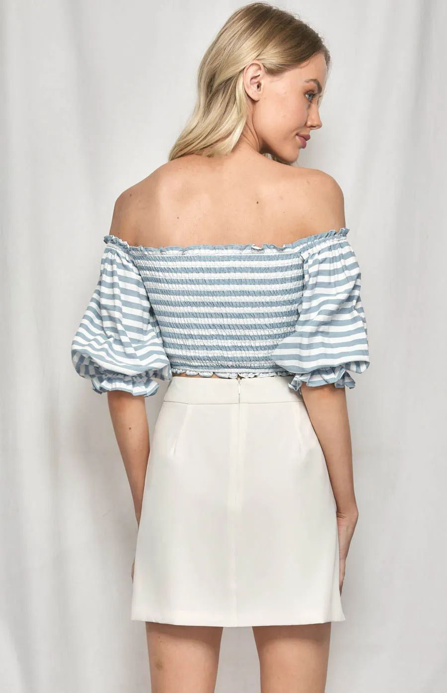 Checked Off the shoulder Top (WTO361B) 