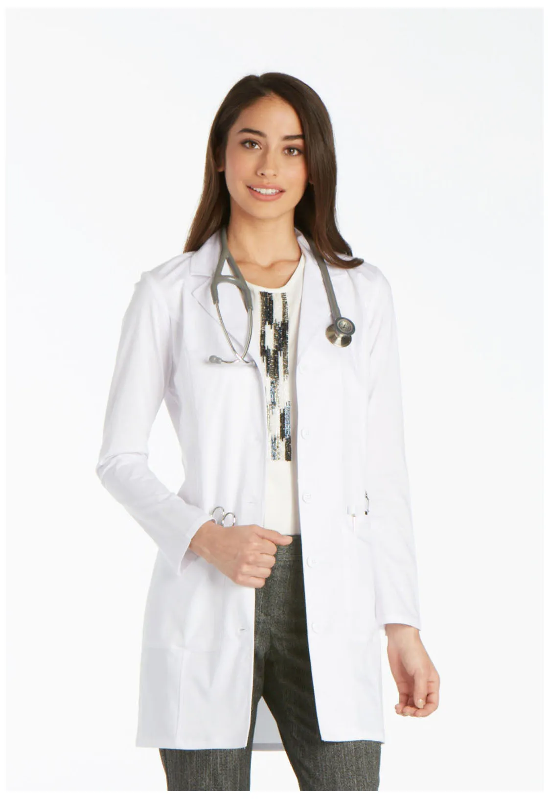 Cherokee Core Stretch 33 Lab Coat in White