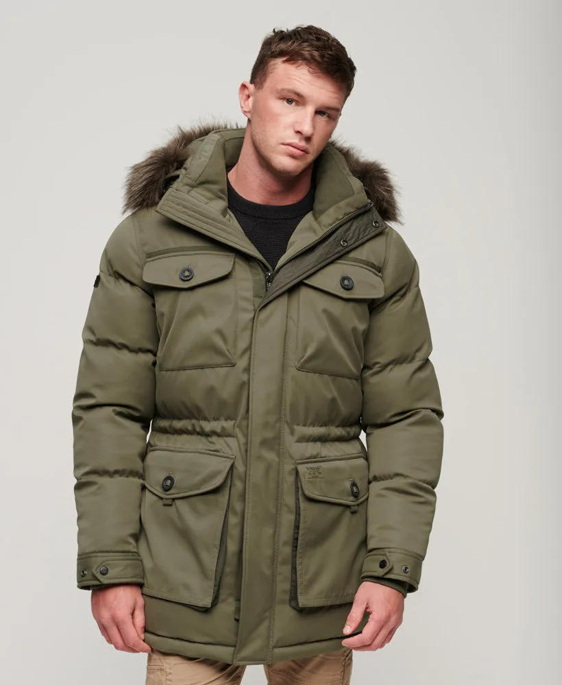 Chinook Faux Fur Parka Coat | Dusty Olive Green