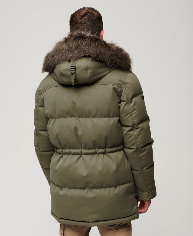 Chinook Faux Fur Parka Coat | Dusty Olive Green