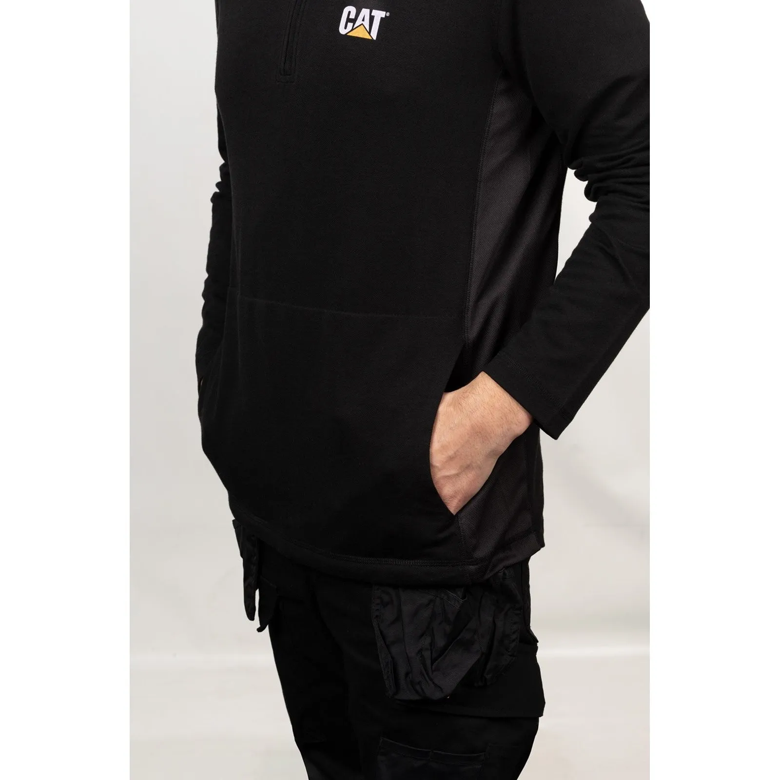 Coolmax Quarter Zip Hoodie  Black