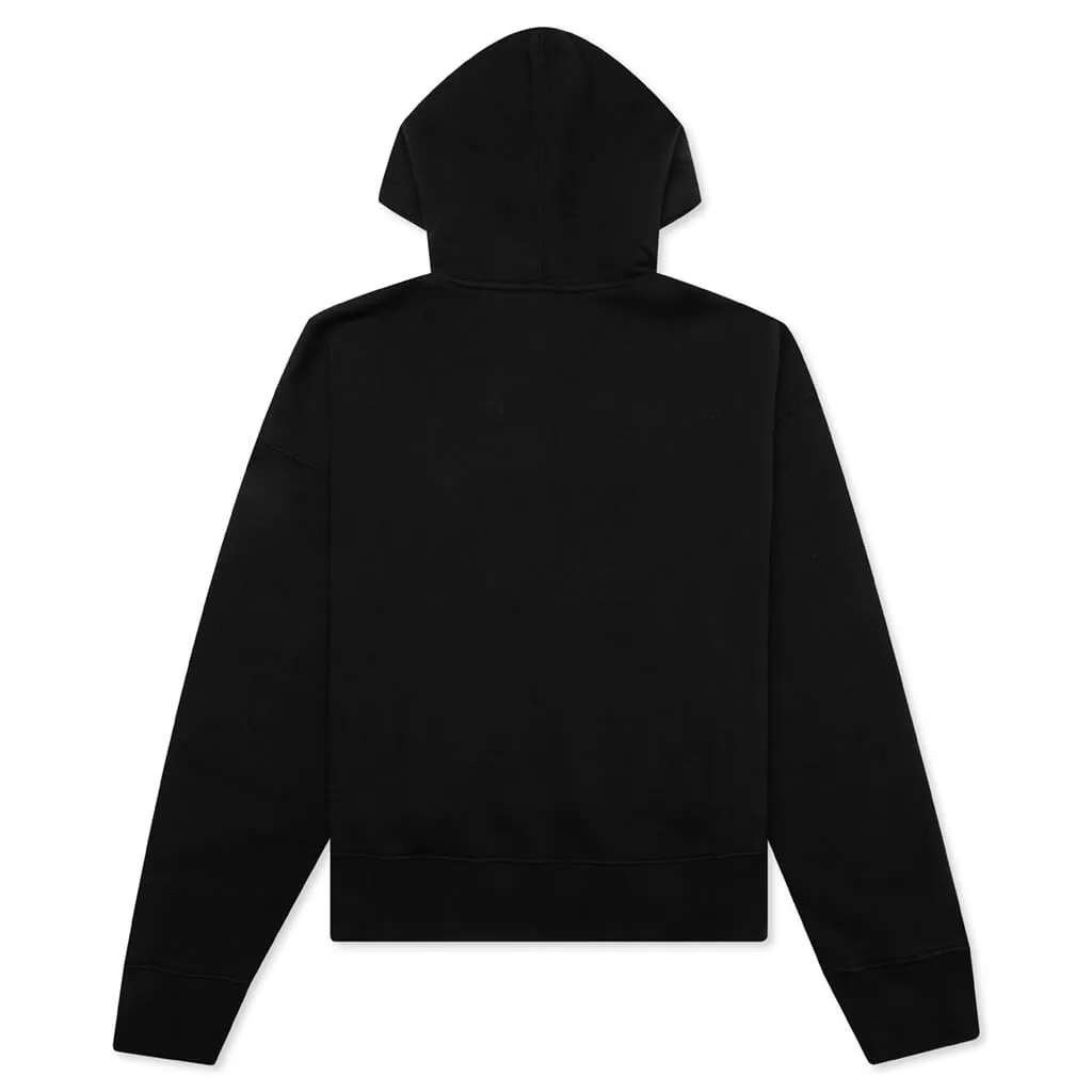 Curved Logo Hoodie - Black/White