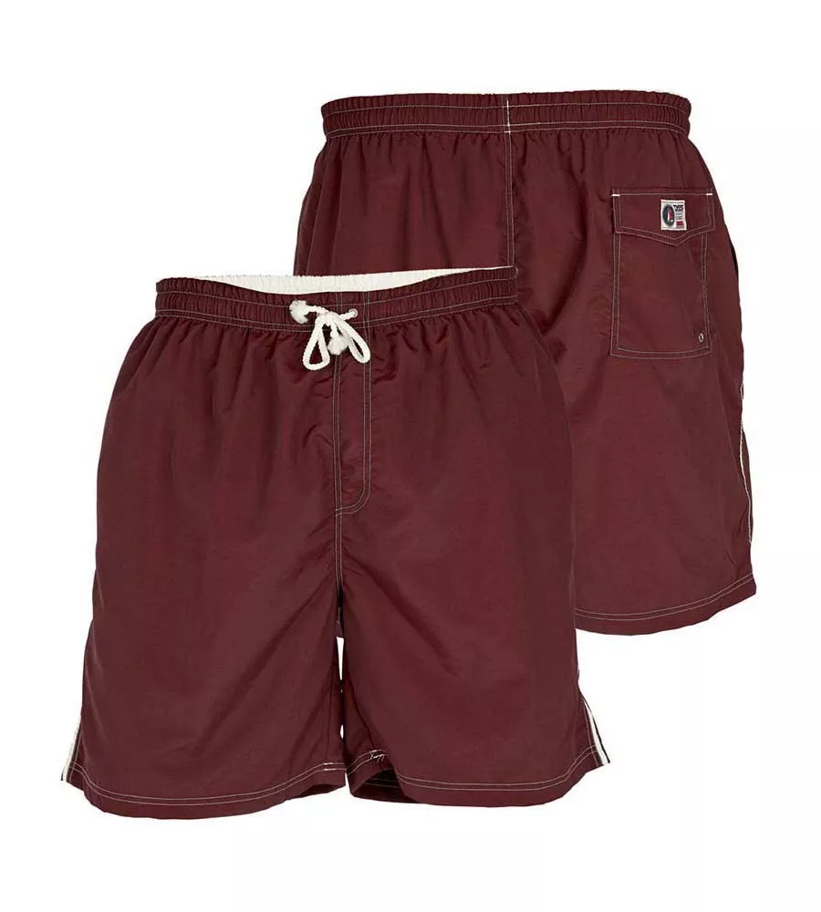 D555 Big Mens Burgundy Full Length Swim Short (YARROW BURGUNDY)