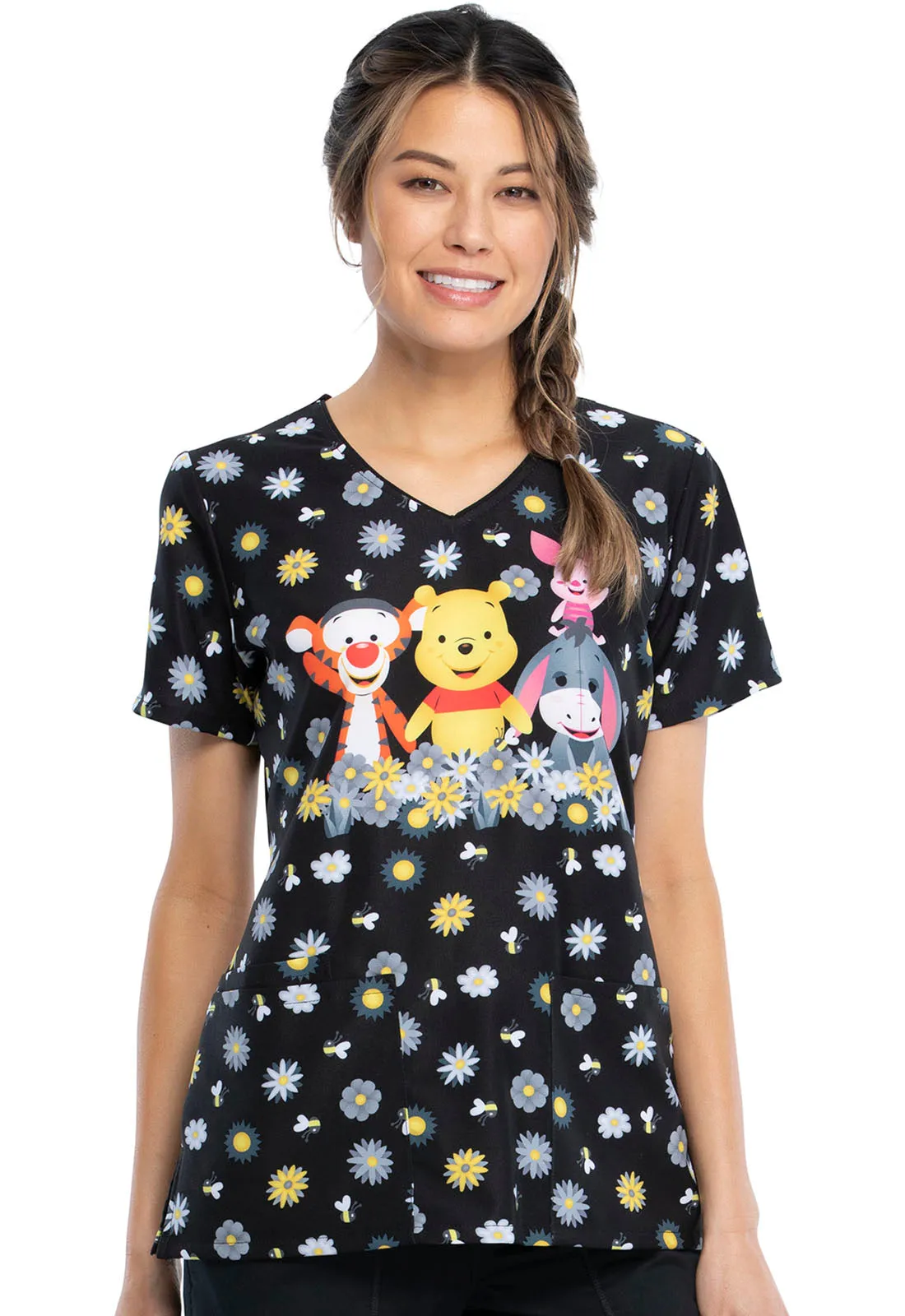 Disney V-Neck Top in Sunshine Pooh