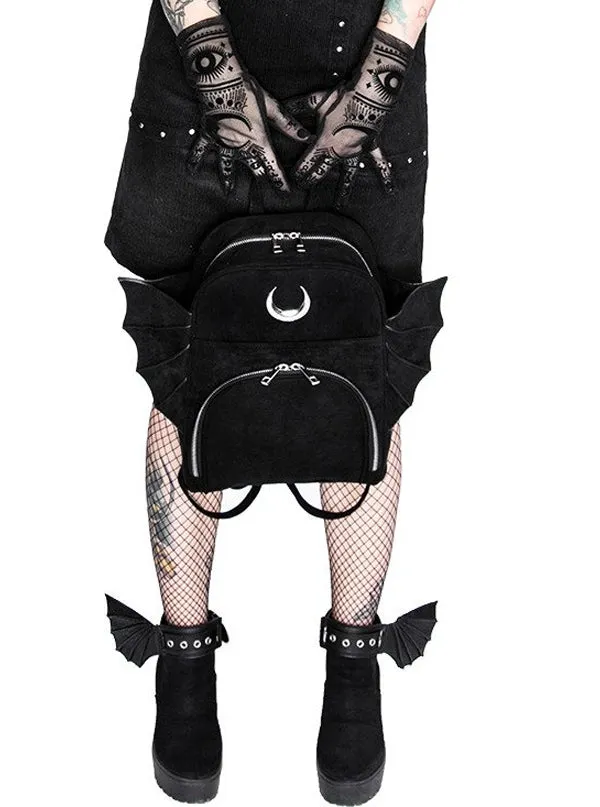 Elegant Goth Backpack with Wings