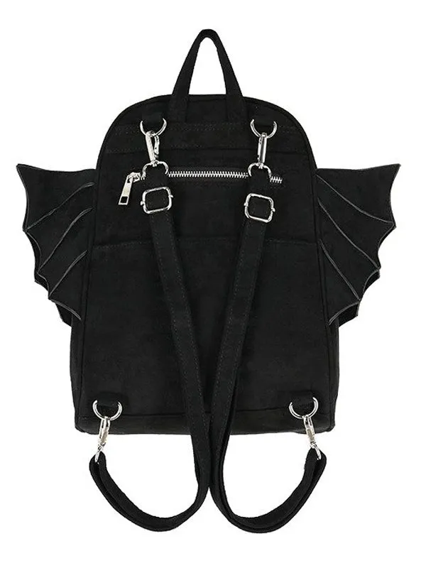 Elegant Goth Backpack with Wings