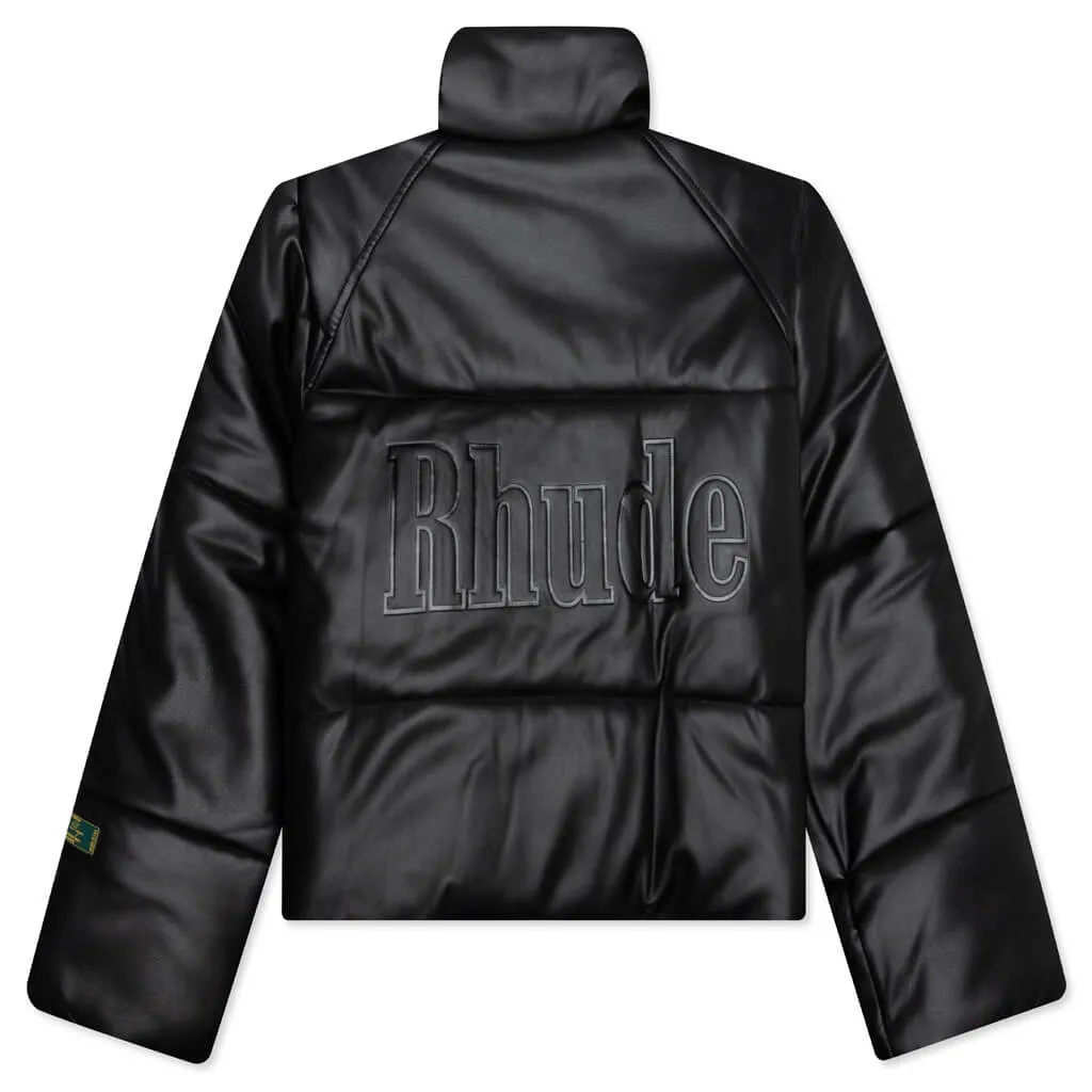 Embossed Puffer Jacket - Black