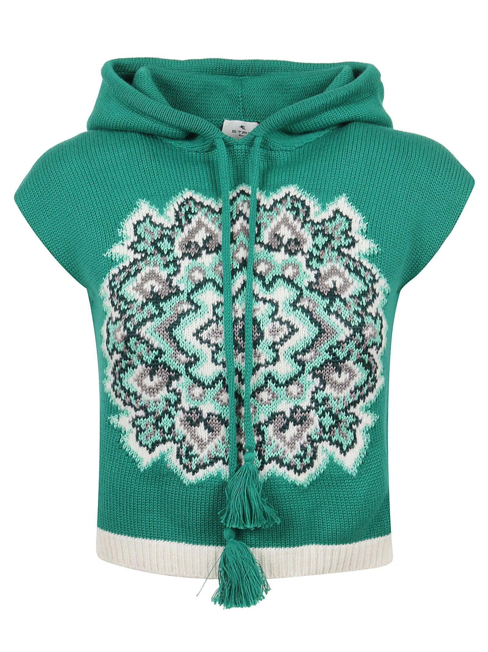 Etro Patterned Sleeveless Drawstring Hoodie