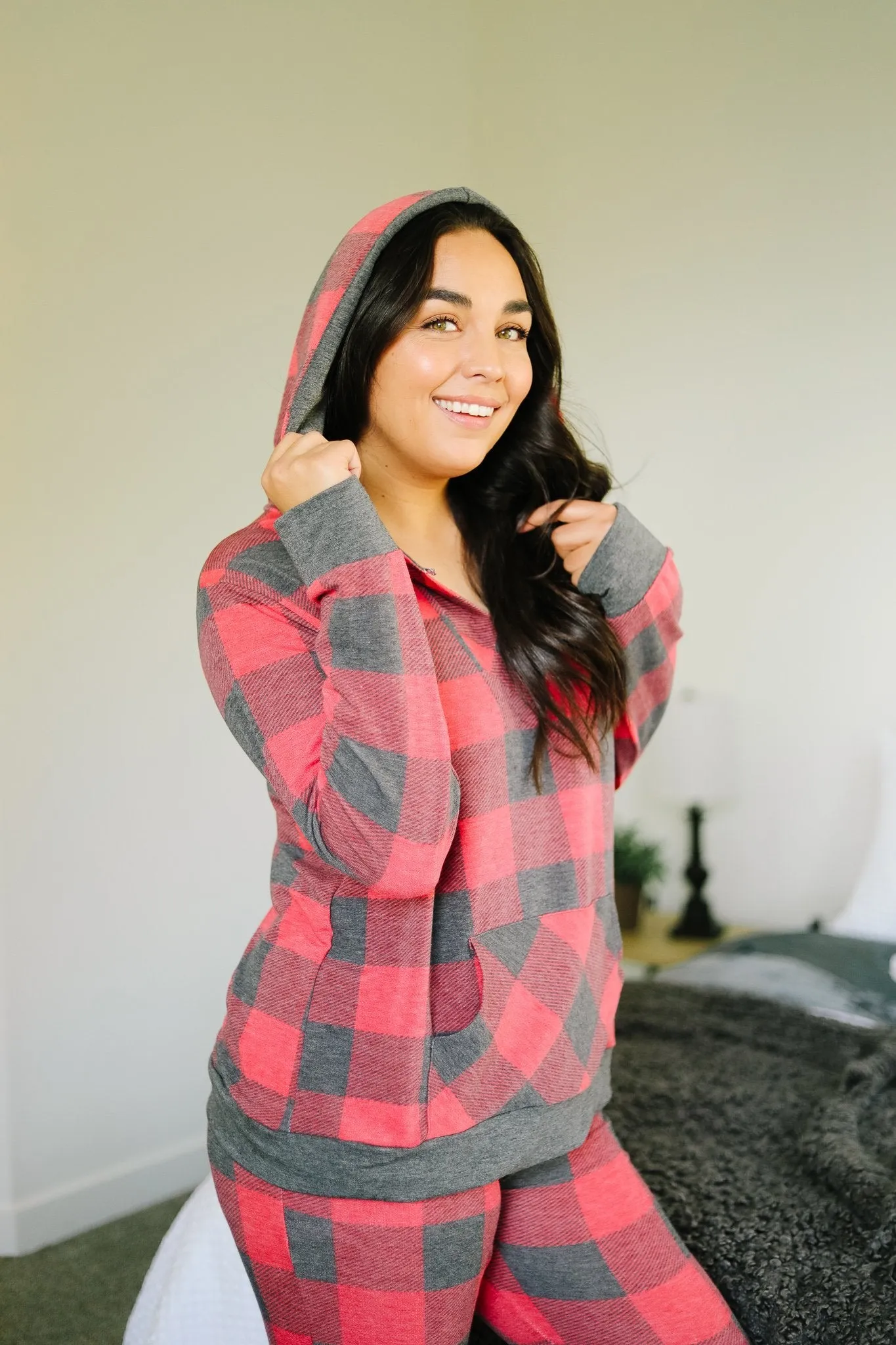 Faded Plaid Hoodie - On Hand