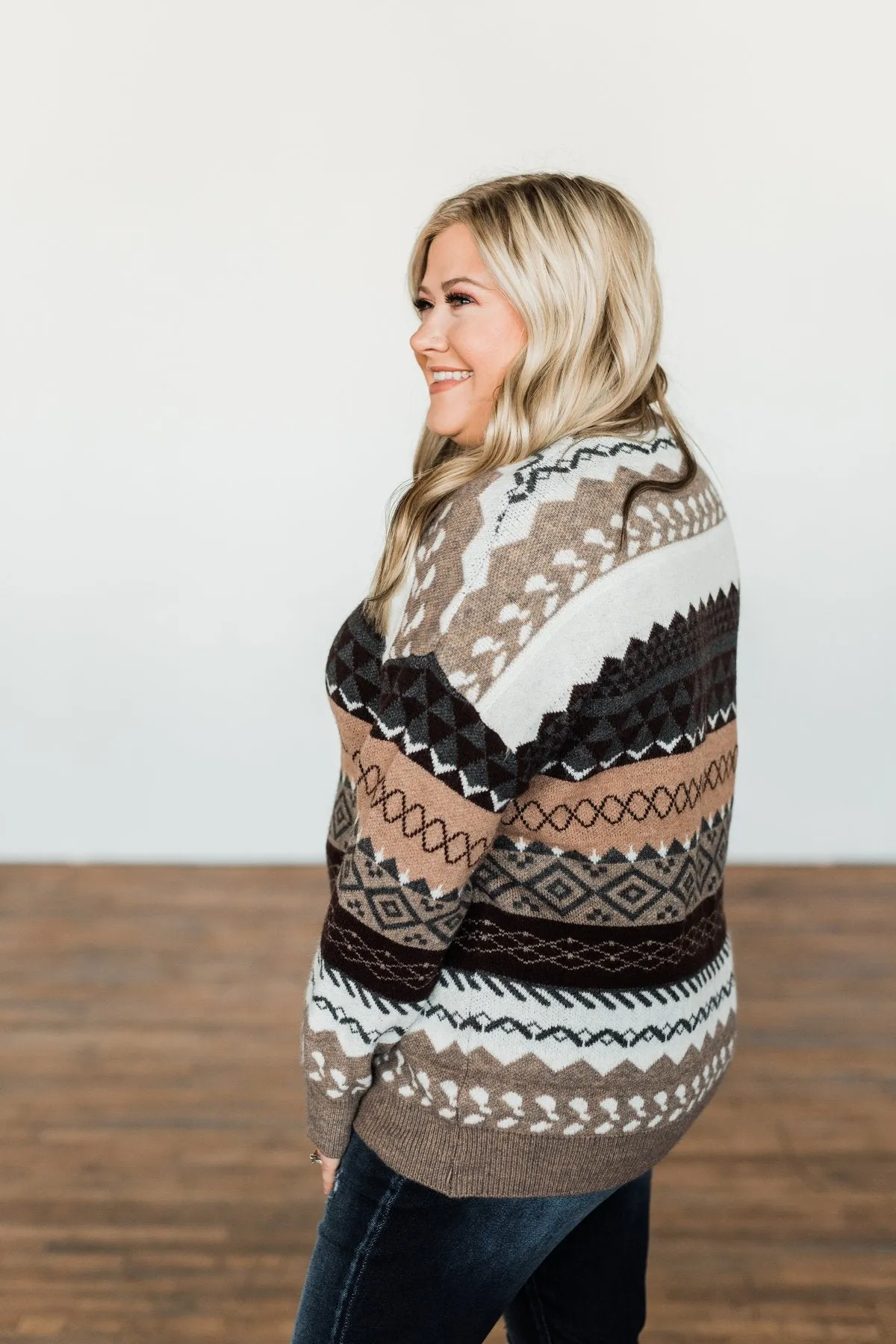 Faithful Feelings Thick Knit Sweater- Taupe, Charcoal, Ivory