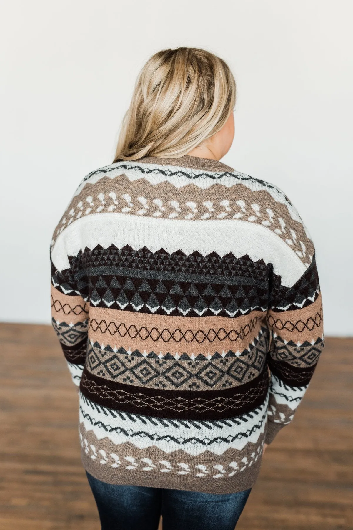 Faithful Feelings Thick Knit Sweater- Taupe, Charcoal, Ivory