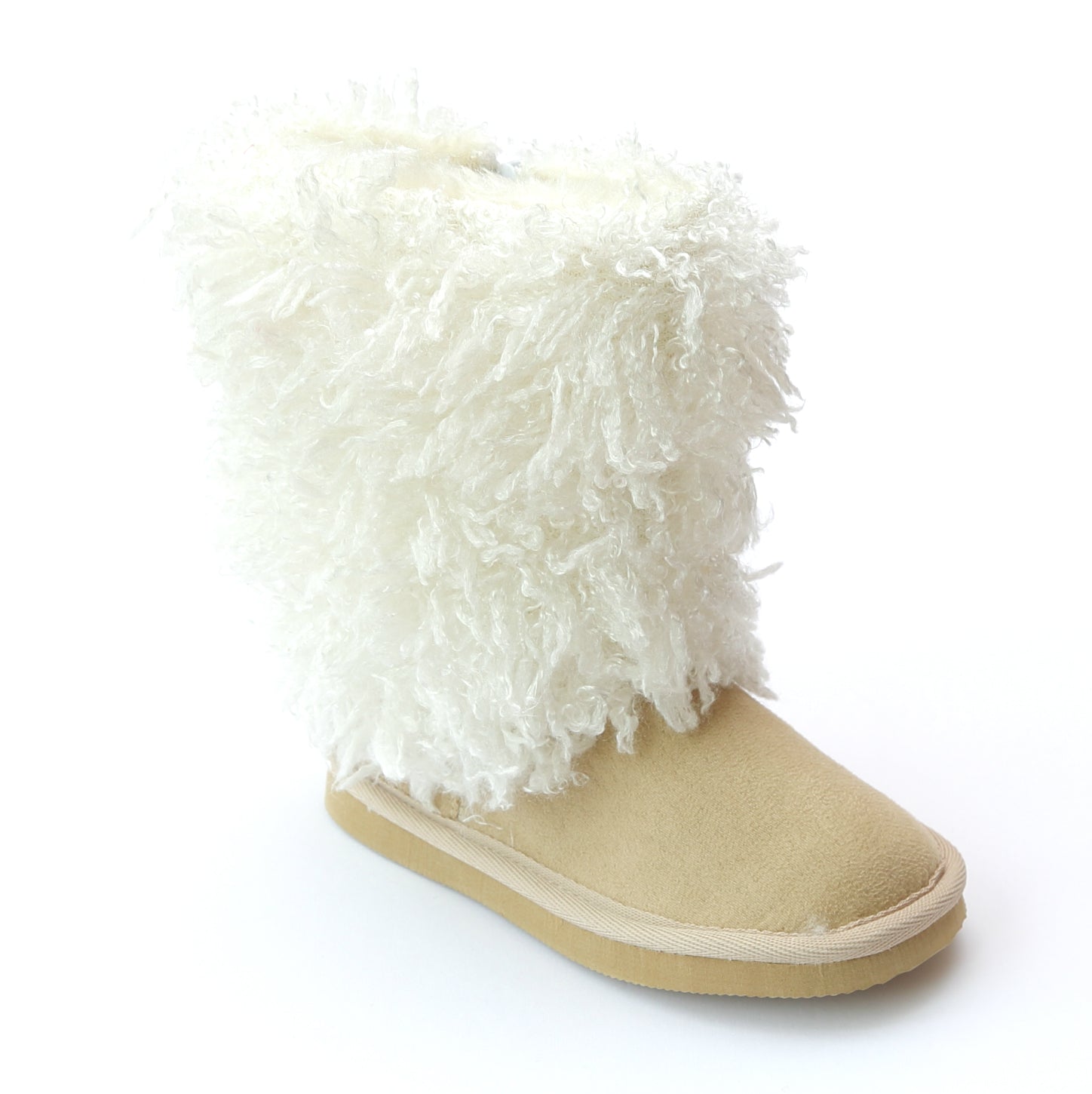 FINAL SALE - L'Amour Girls Tan Faux Shearling Boots