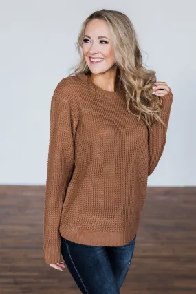 First Look Thick Knit Sweater- Dark Camel