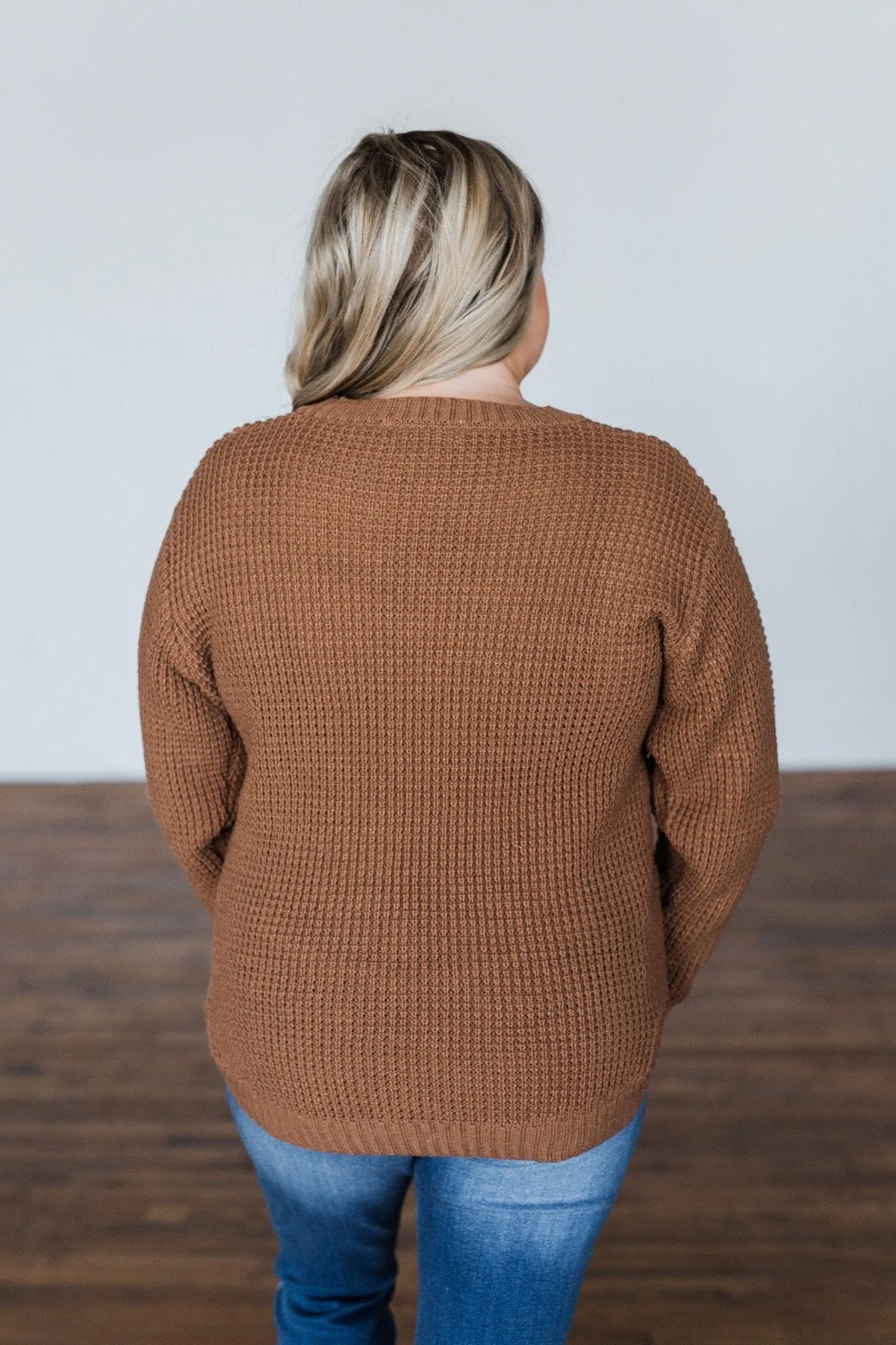 First Look Thick Knit Sweater- Dark Camel