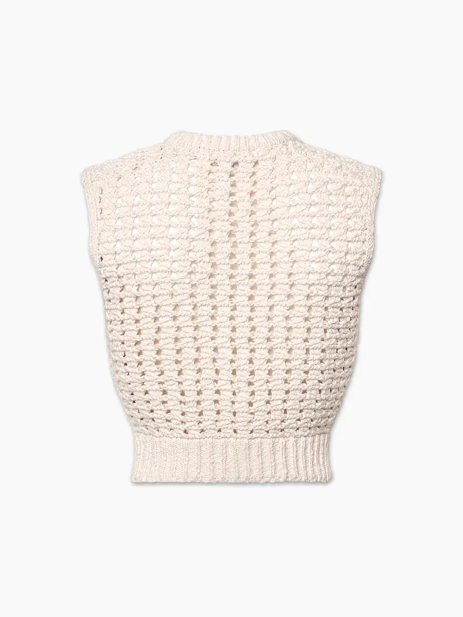 Frame - Tape Yarn Sweater Vest - Cream